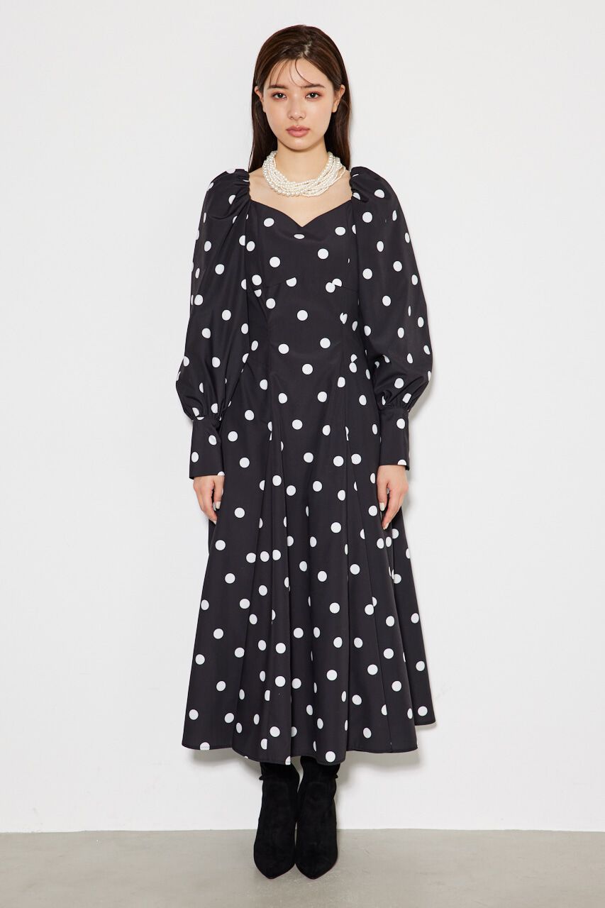 rienda「ボリュームパフSLVフレアOP」|ワンピース|