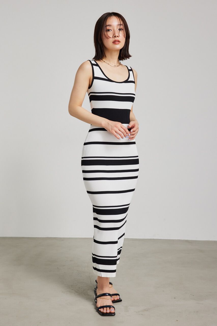 rienda「2WAY ZIPタイトknit OP」|ワンピース|