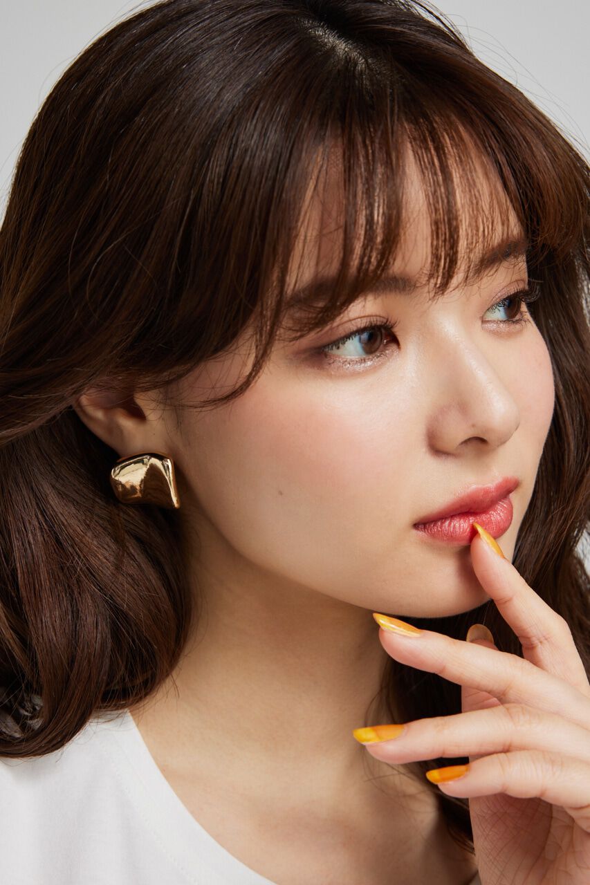 rienda「スクエアフォールドピアス」|ピアス|