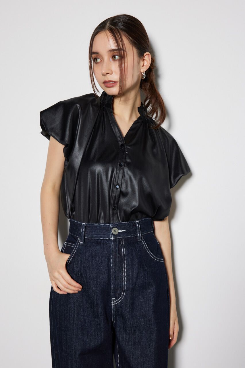 rienda「スカーフ付きバルーンフリルブラウス」|シャツ・ブラウス|