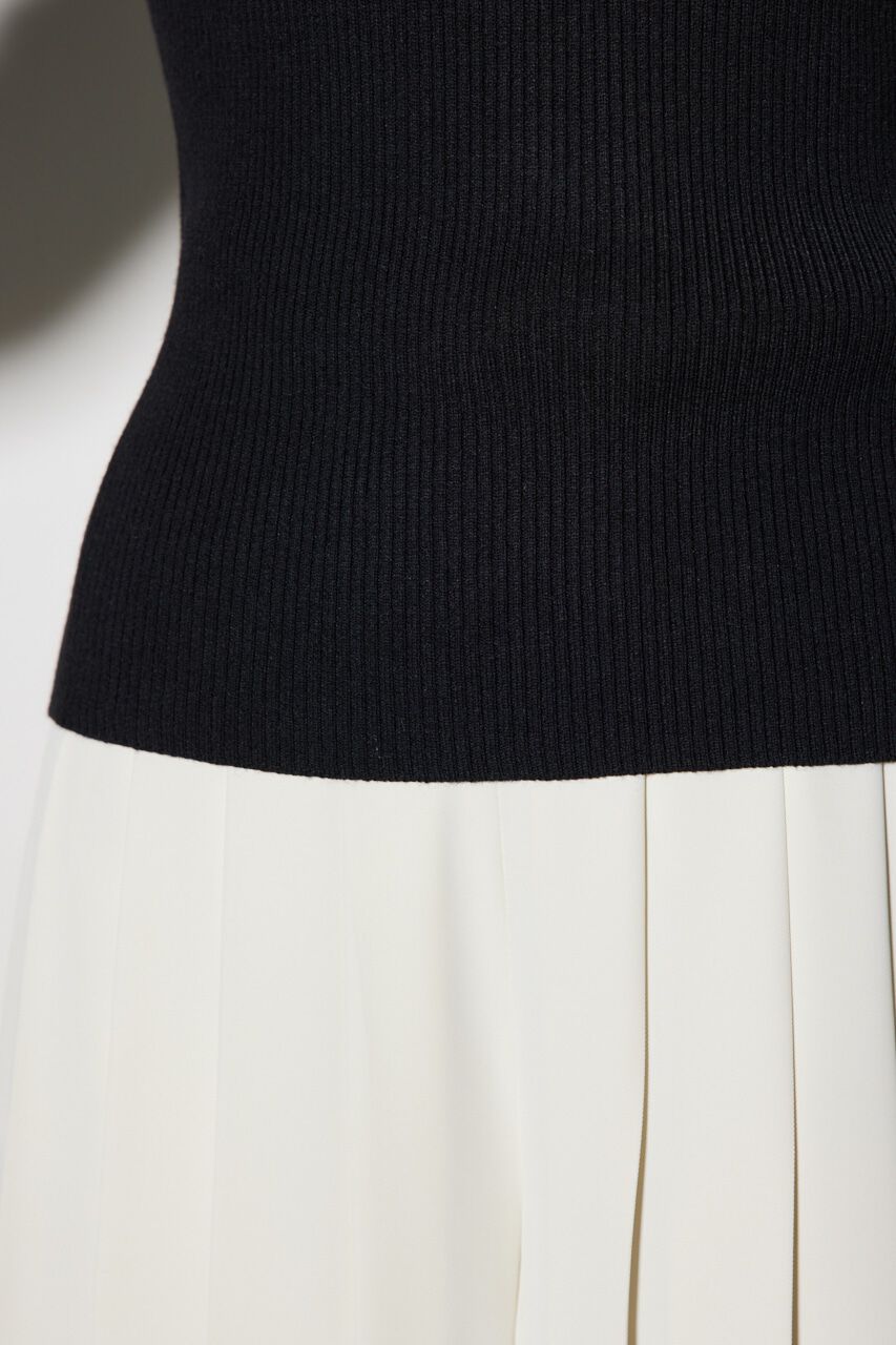 rienda「ダイヤネックウォッシャブルニットトップス」|ニット・セーター|