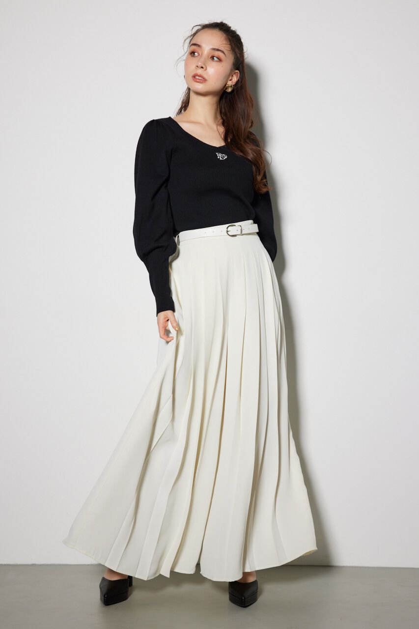 rienda「ダイヤネックウォッシャブルニットトップス」|ニット・セーター|