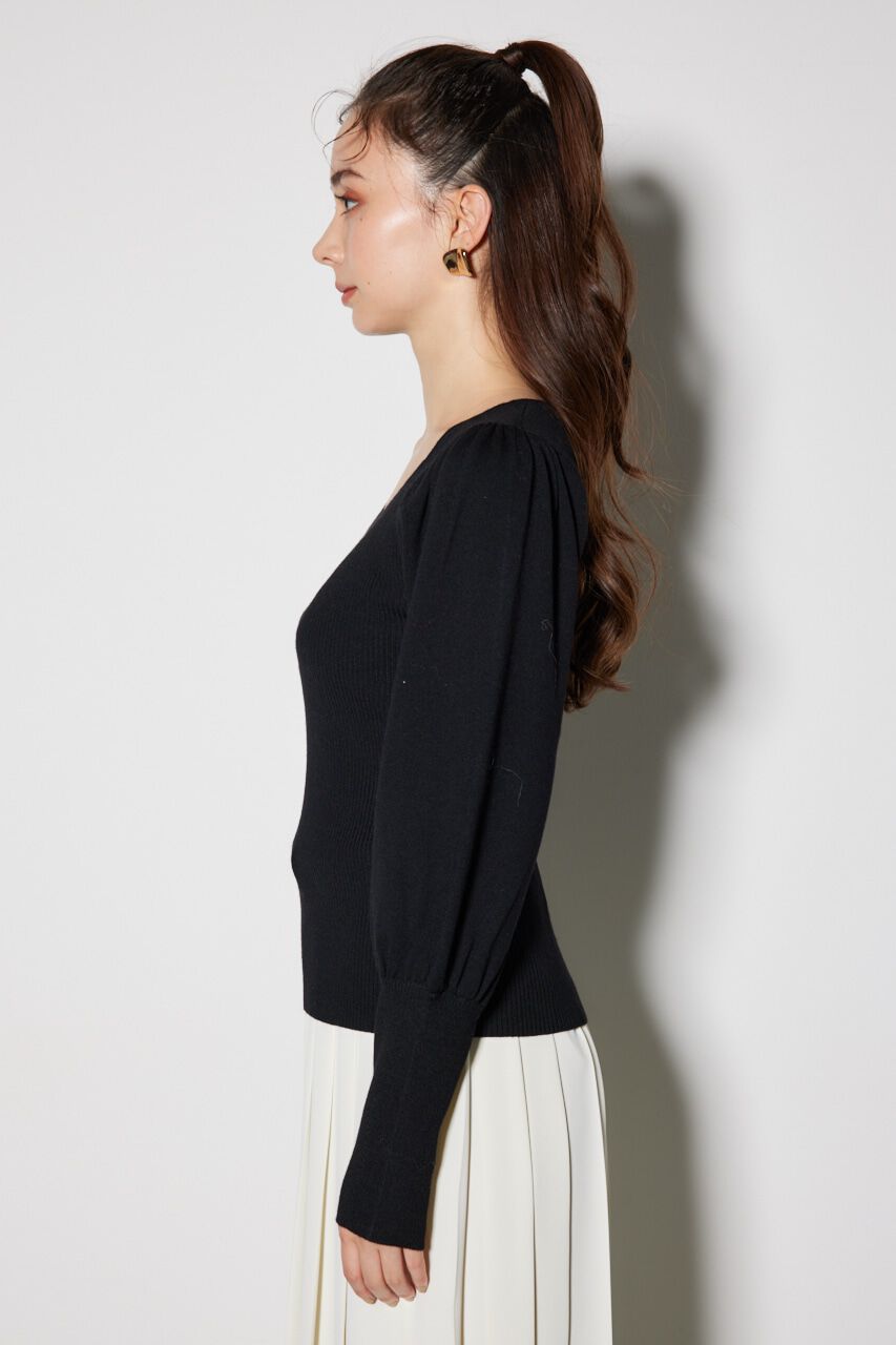 rienda「ダイヤネックウォッシャブルニットトップス」|ニット・セーター|