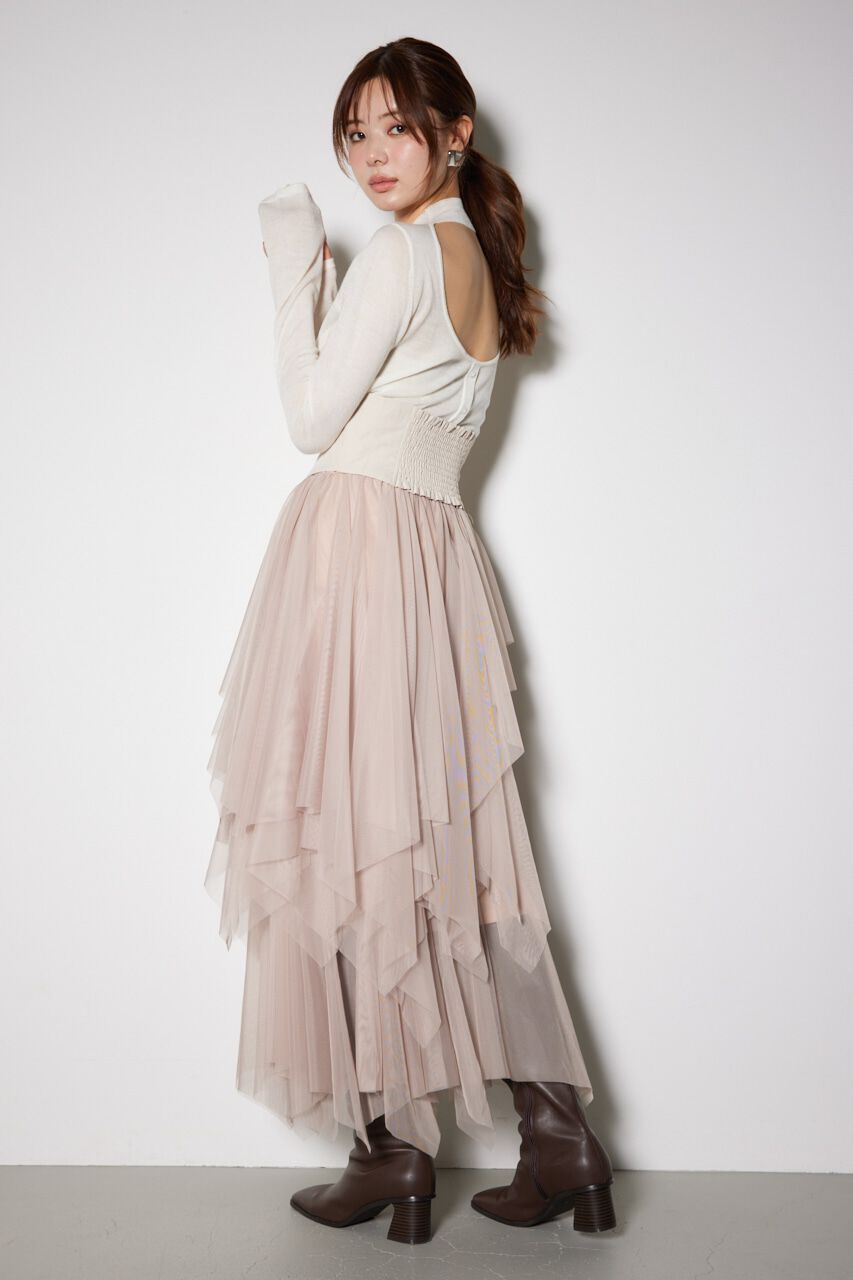 rienda「2WAYコルセットランダムチュールハイウエスト スカート」|スカート|