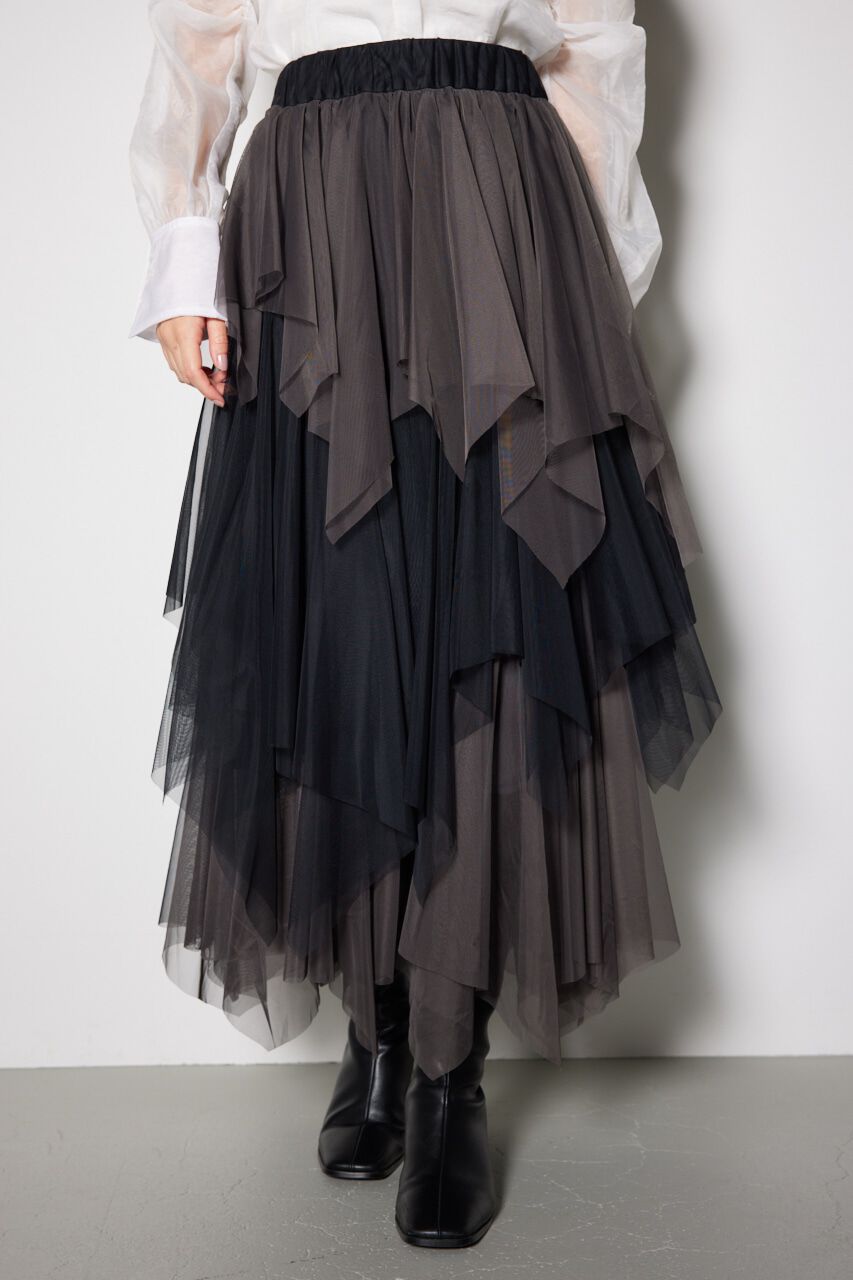 rienda「2WAYコルセットランダムチュールハイウエスト スカート」|スカート|