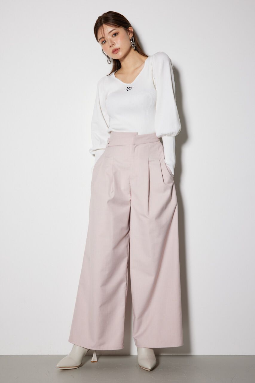 rienda「レイヤードベルトジャストウエストパンツ」|その他|PNK