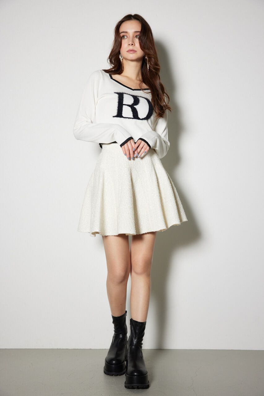 rienda「BIG Rロゴロング スリーブ ニット トップス」|ニット・セーター|