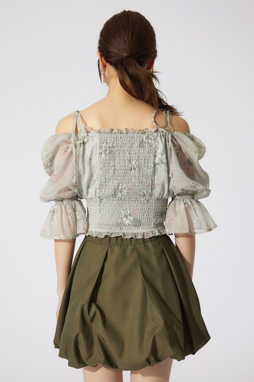 rienda「パフスリーブシャーリングブラウス」|シャツ・ブラウス|