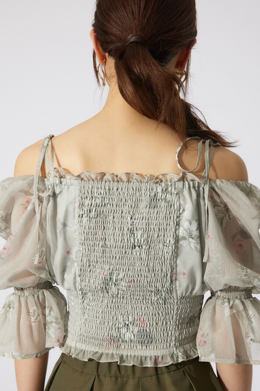 rienda「パフスリーブシャーリングブラウス」|シャツ・ブラウス|