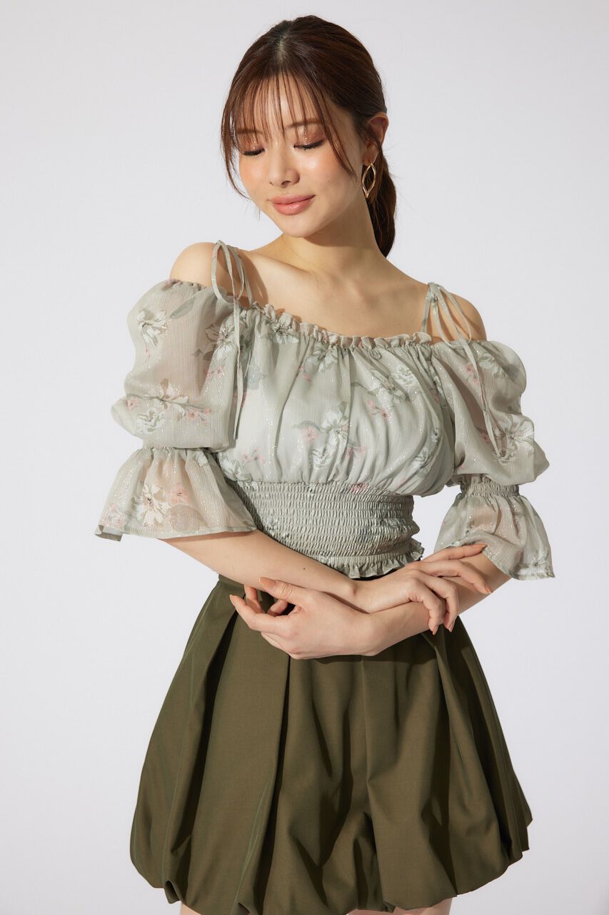 rienda「パフスリーブシャーリングブラウス」|シャツ・ブラウス|