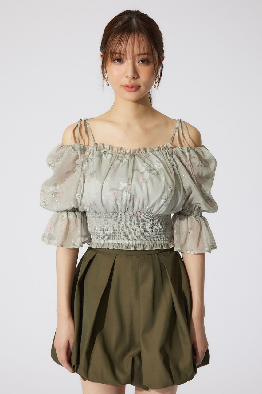 rienda「パフスリーブシャーリングブラウス」|シャツ・ブラウス|