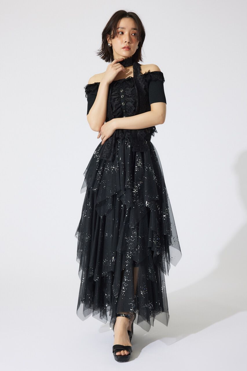 rienda「レースコンビリブニットトップス」|ニット・セーター|