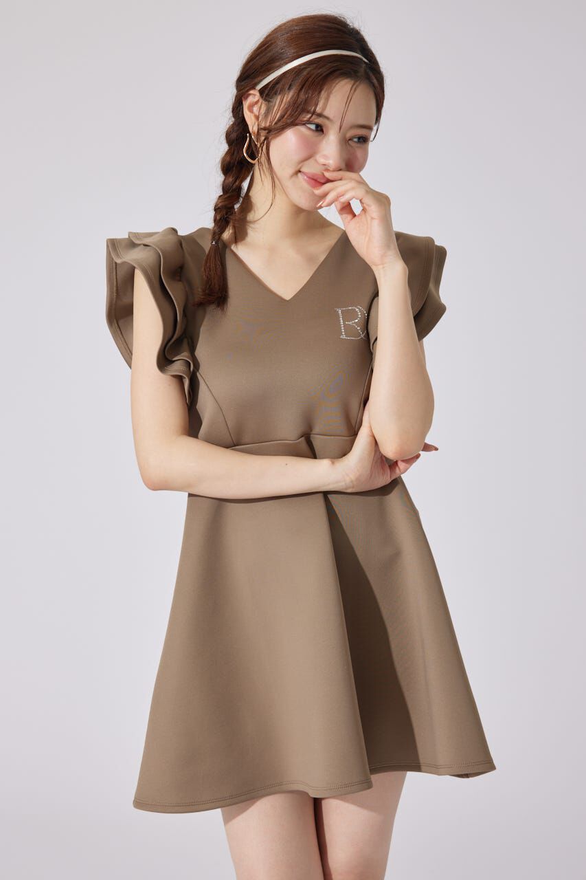 rienda「RDショルダーフリルカットミニワンピース」|ワンピース|