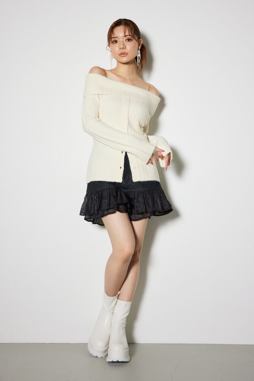 rienda「レイヤードティアードデニムスコートショートパンツ」|スカート|