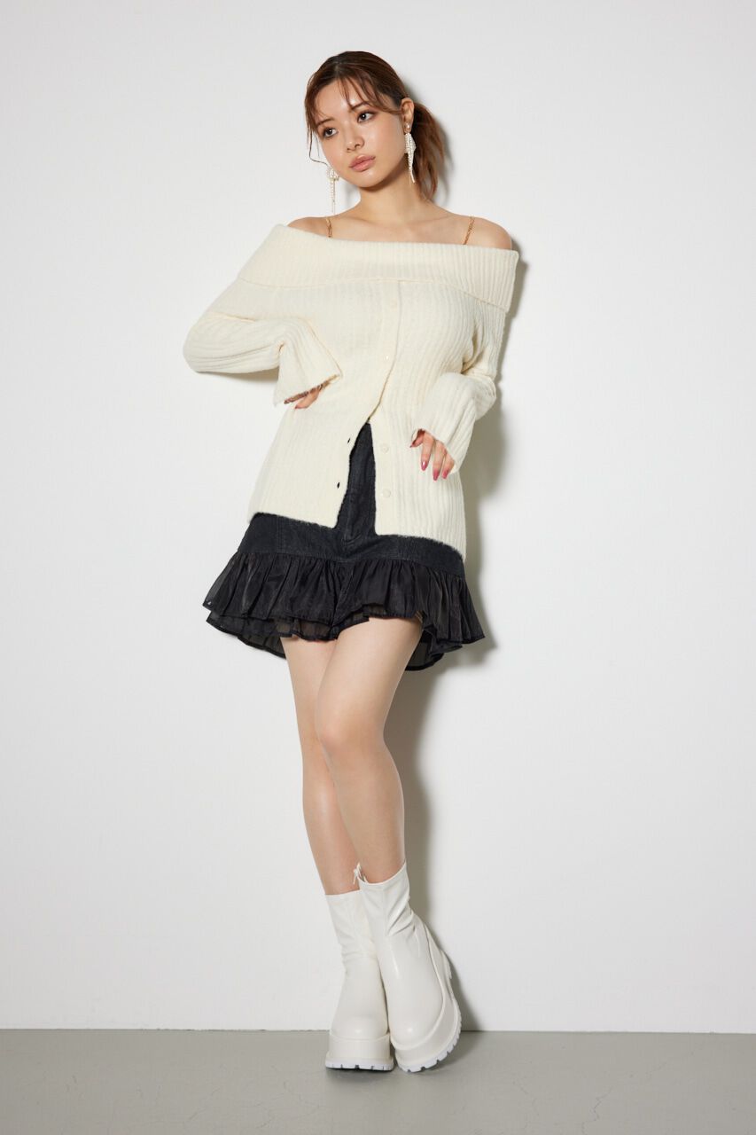 rienda「レイヤードティアードデニムスコートショートパンツ」|スカート|