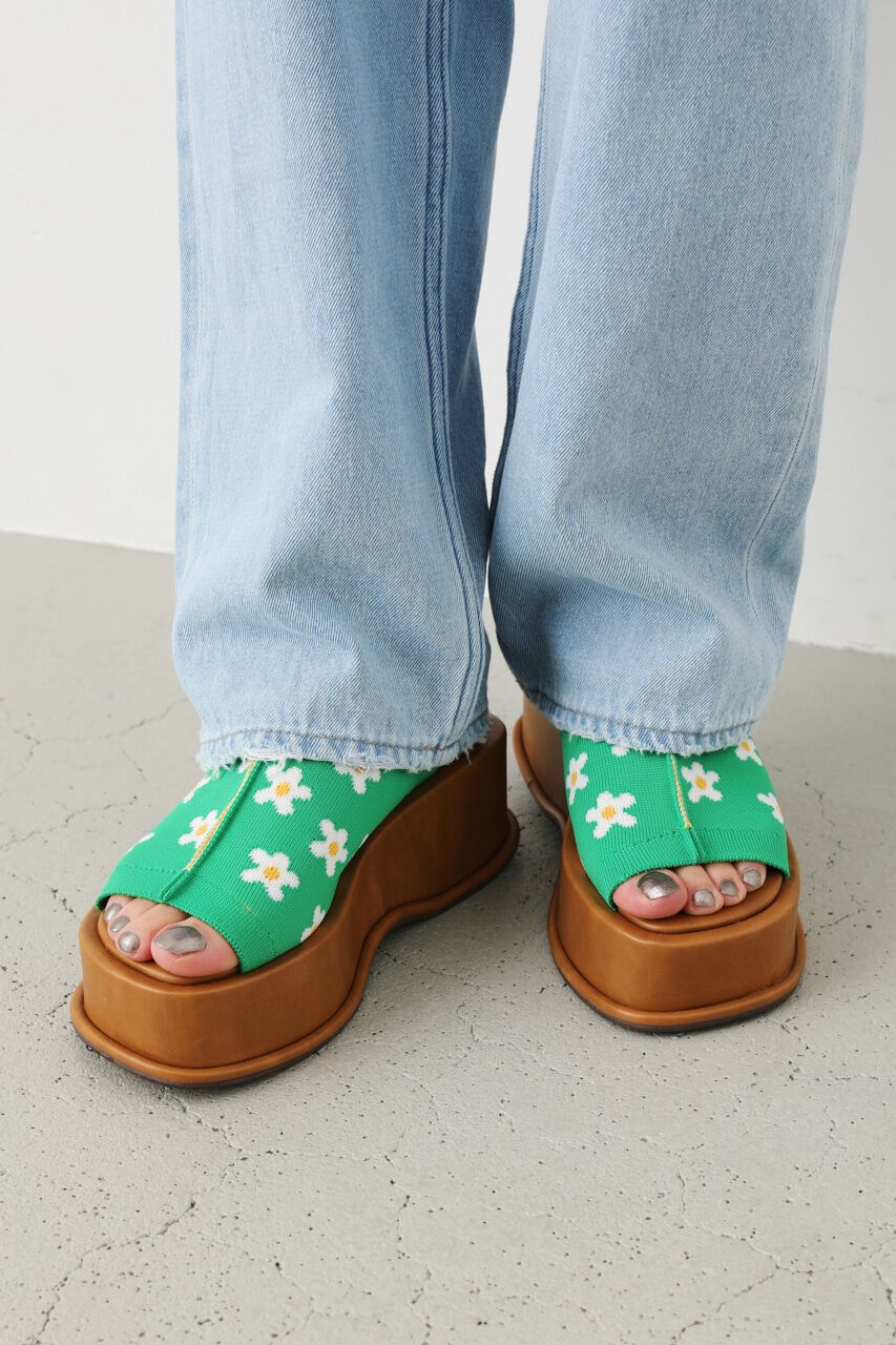 RODEO CROWNS「PATTERN KNIT WADGE SANDAL」|サンダル|