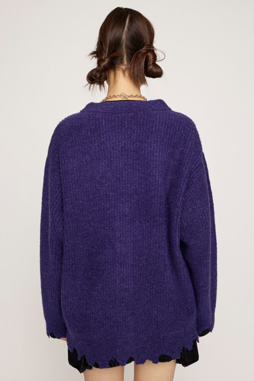 SLY「WOOL MIX DAMAGED LOOSE カーディガン」|カーディガン|