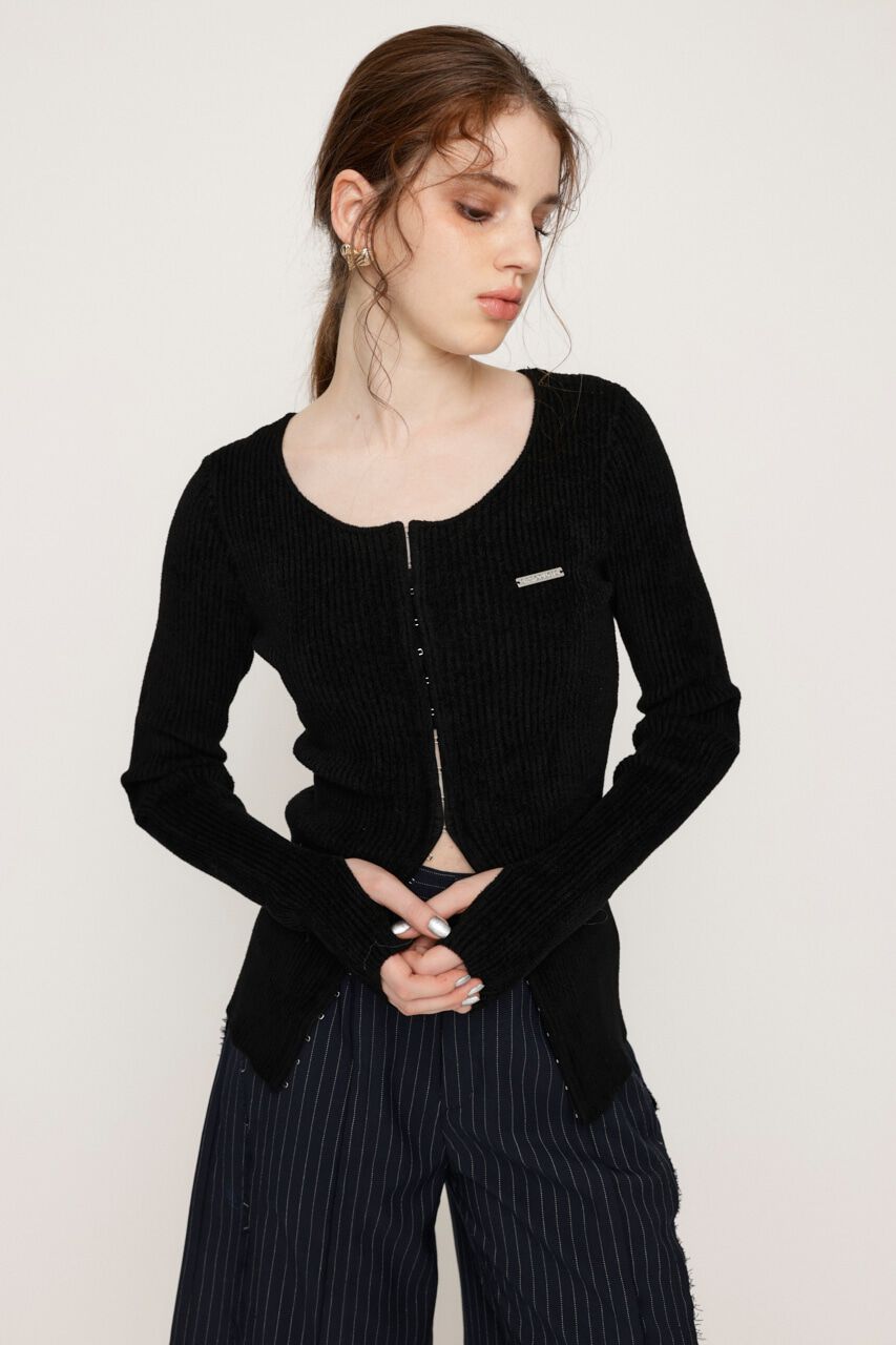 SLY「FRONT HOOK MOLE YARN トップス」|ニット・セーター|