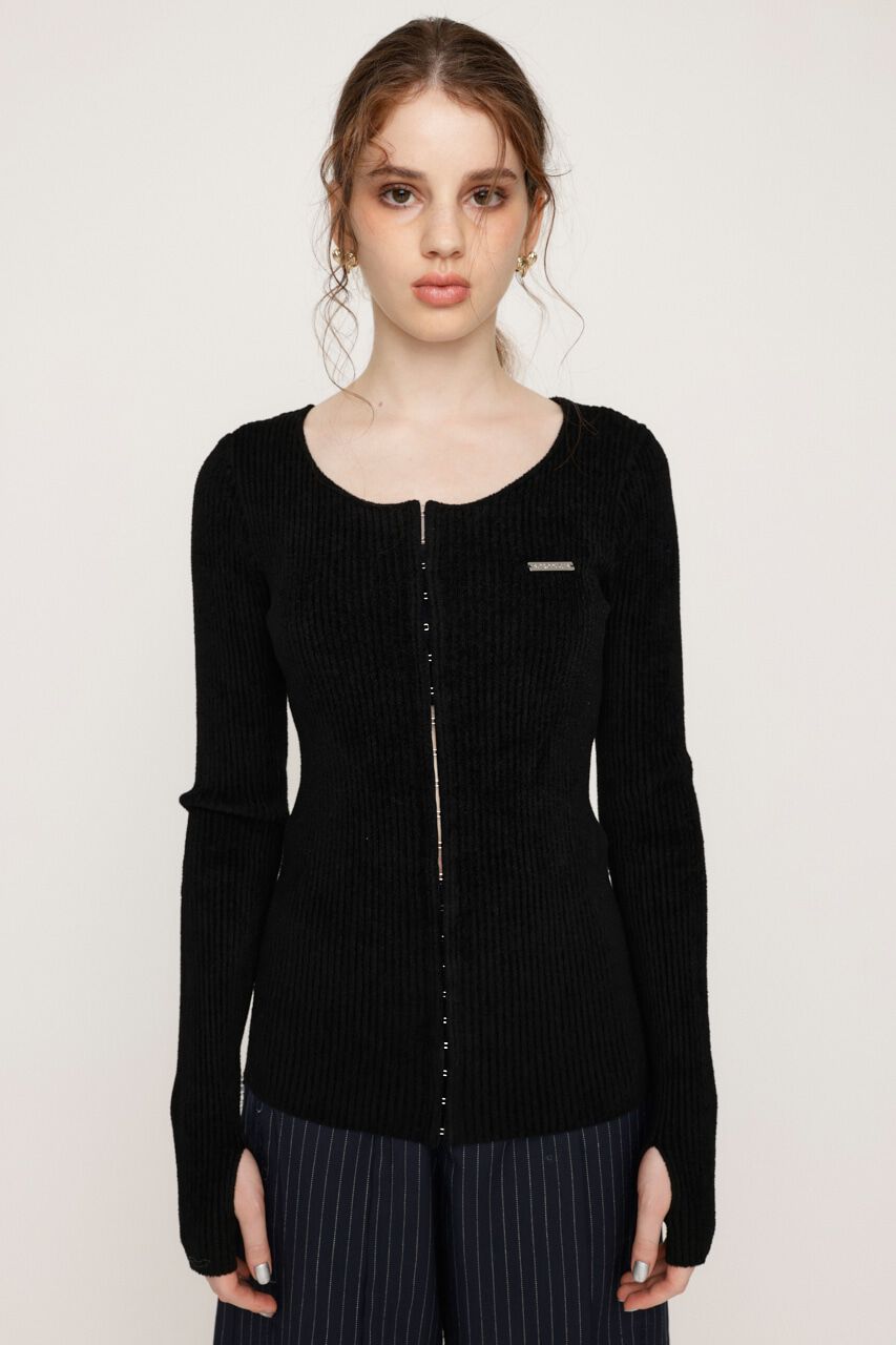 SLY「FRONT HOOK MOLE YARN トップス」|ニット・セーター|