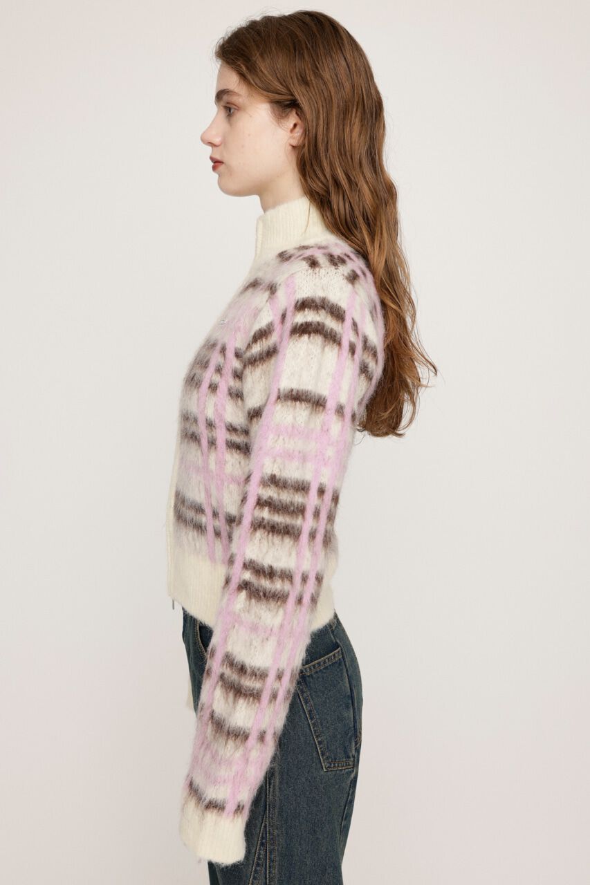 SLY「CHECK JQ STAND ZIP ブルゾン」|カーディガン|