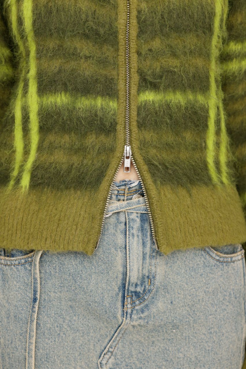 SLY「CHECK JQ STAND ZIP ブルゾン」|カーディガン|