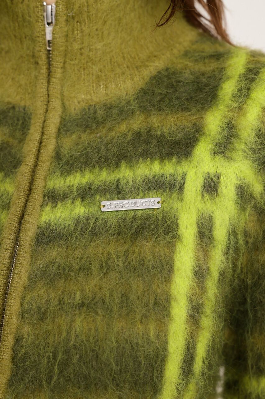 SLY「CHECK JQ STAND ZIP ブルゾン」|カーディガン|