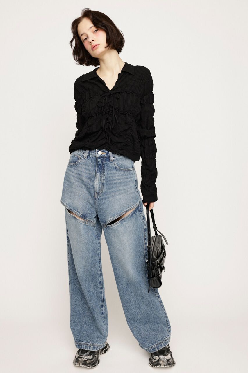 SLY「SHIRRING SKIPPER RIBBON シャツ」|シャツ・ブラウス|