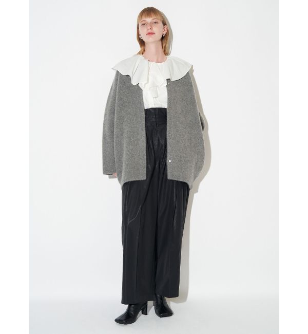 【新品】ELENDEEK CN RACCOON MIX WCD ブラック 01 ELENDEEK（エレンディーク）の「CN RACCOON MIX W CARDIGAN