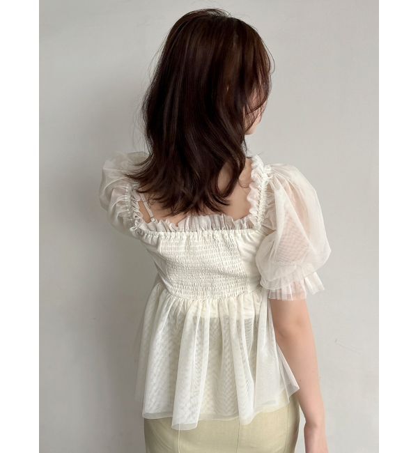 dazzlin「スクエアフリルペプラムブラウス」|シャツ・ブラウス|