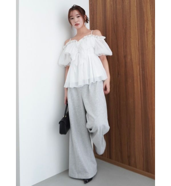 dazzlin「スクエアフリルペプラムブラウス」|シャツ・ブラウス|