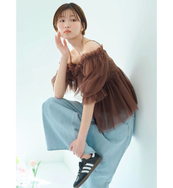 dazzlin「スクエアフリルペプラムブラウス」|シャツ・ブラウス|