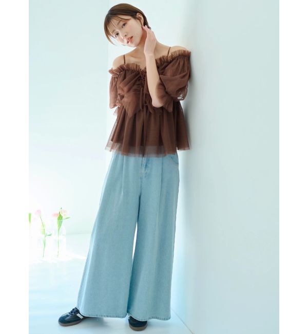 dazzlin「スクエアフリルペプラムブラウス」|シャツ・ブラウス|