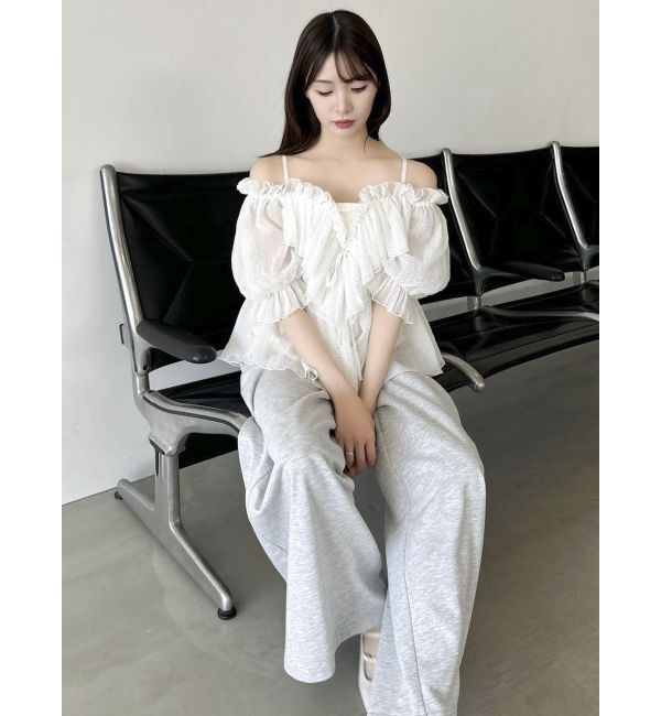 dazzlin「スクエアフリルペプラムブラウス」|シャツ・ブラウス|