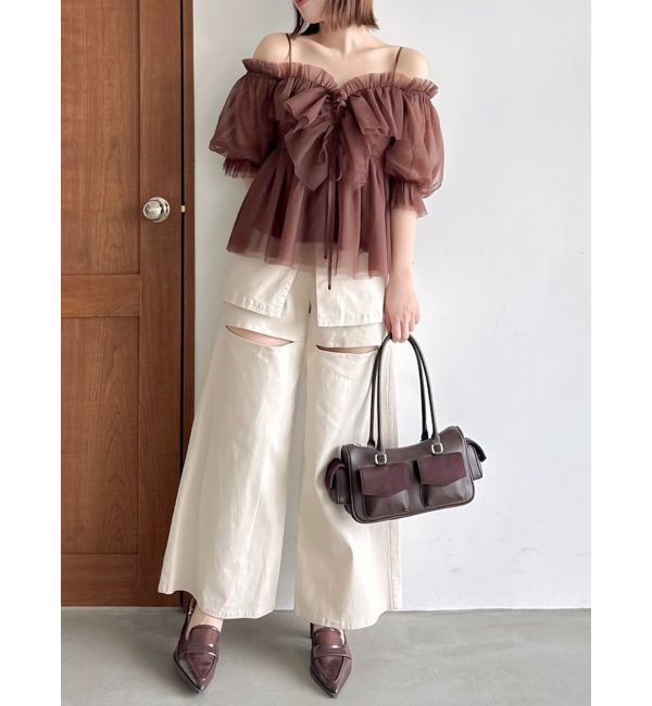 dazzlin「スクエアフリルペプラムブラウス」|シャツ・ブラウス|