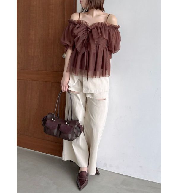 dazzlin「スクエアフリルペプラムブラウス」|シャツ・ブラウス|