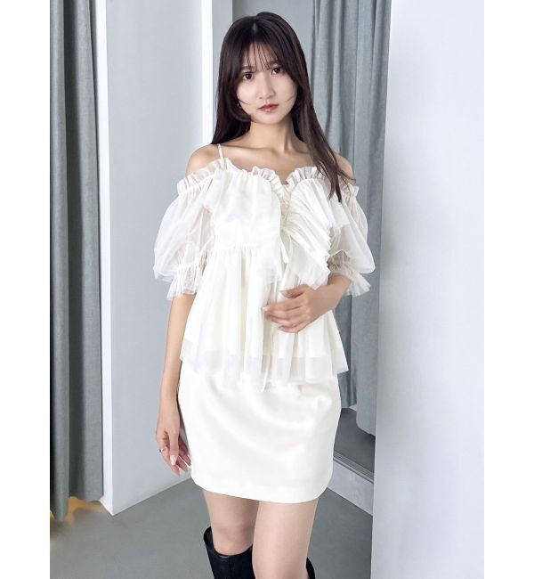 dazzlin「スクエアフリルペプラムブラウス」|シャツ・ブラウス|