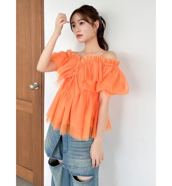 dazzlin「スクエアフリルペプラムブラウス」|シャツ・ブラウス|