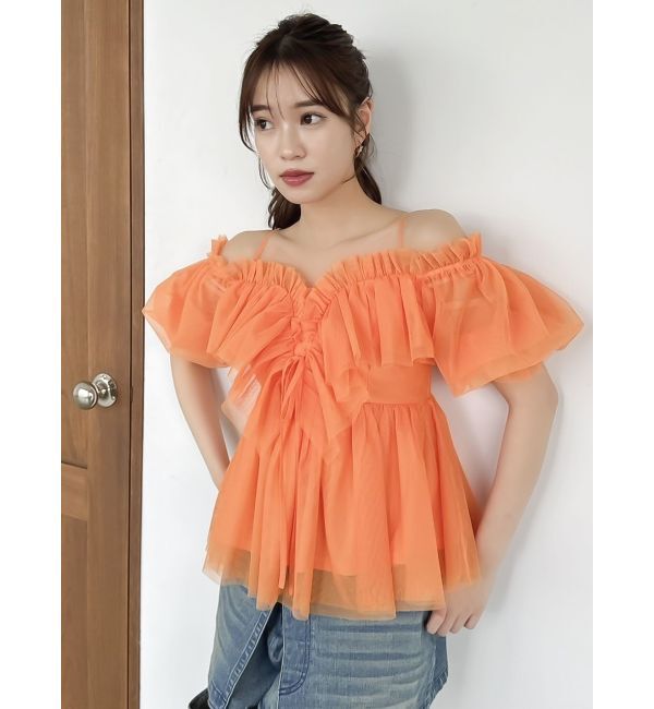 dazzlin「スクエアフリルペプラムブラウス」|シャツ・ブラウス|