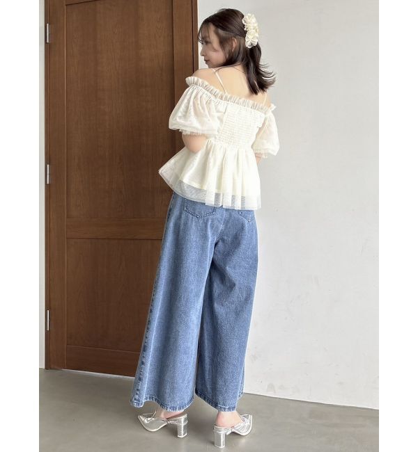 dazzlin「スクエアフリルペプラムブラウス」|シャツ・ブラウス|