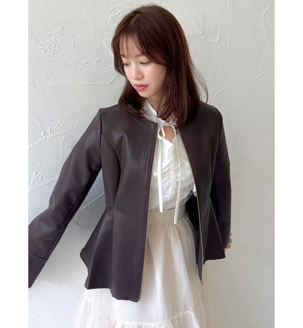 dazzlin「デコルテオープンペプラムブラウス」|シャツ・ブラウス|