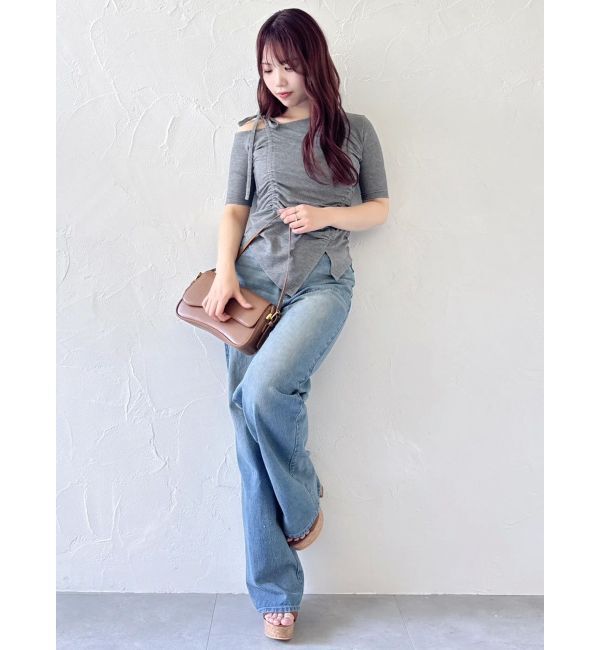 dazzlin「ワンショルギャザーカットトップス」|Tシャツ・カットソー|