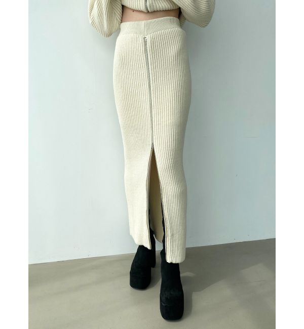 EMODA「ジップマキシリブスカート」|スカート|