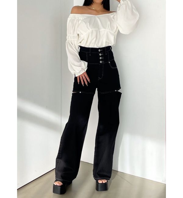 EMODA「ギャザー2WAYデコルテトップ」|Tシャツ・カットソー|