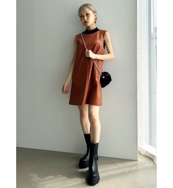 EMODA「Aラインフェイクレザーワンピース」|ワンピース|