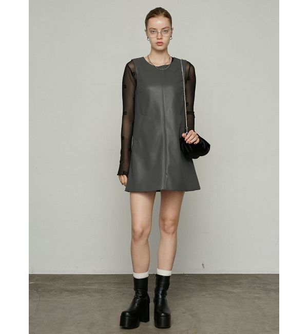 EMODA「Aラインフェイクレザーワンピース」|ワンピース|