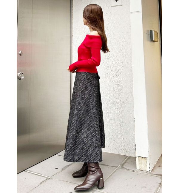 MERCURYDUO「2WAYオフショルZIPロングスリーブニット」|ニット・セーター|