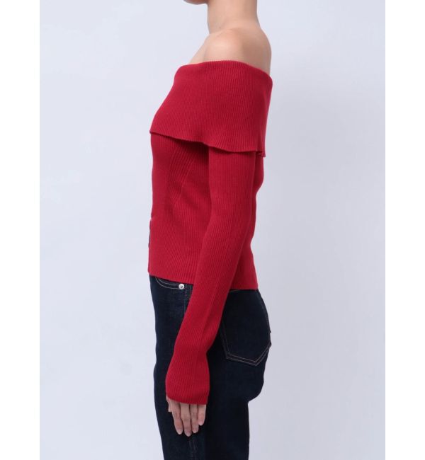 MERCURYDUO「2WAYオフショルZIPロングスリーブニット」|ニット・セーター|