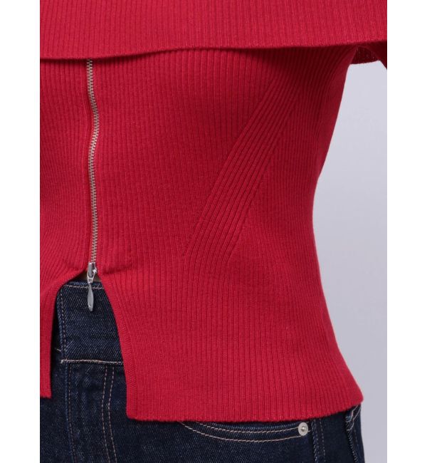 MERCURYDUO「2WAYオフショルZIPロングスリーブニット」|ニット・セーター|
