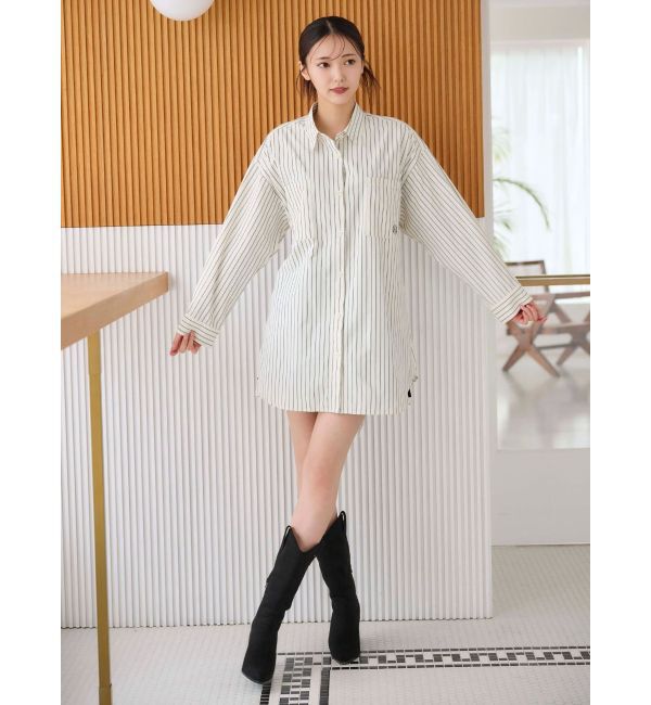 MERCURYDUO「ワンポイント エンブロイダリーボーイフレンドシャツ」|シャツ・ブラウス|