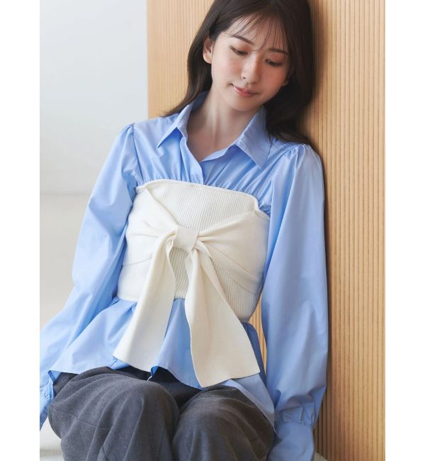 MERCURYDUO「ビスチェドッキングシャツ」|シャツ・ブラウス|